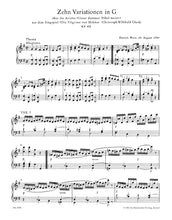Load image into Gallery viewer, Mozart, Wolfgang Amadeus: Ten Variations in G major for Piano