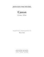 Load image into Gallery viewer, Johann Pachelbel Canon in D (Arranged for Piano)