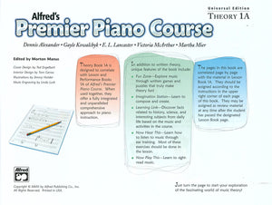 Premier Piano Course, Theory 1A