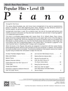 Alfred's Basic Piano Library: Popular Hits, Level 1B