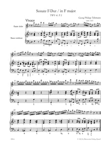 Four Sonatas for Treble Recorder and Basso continuo
