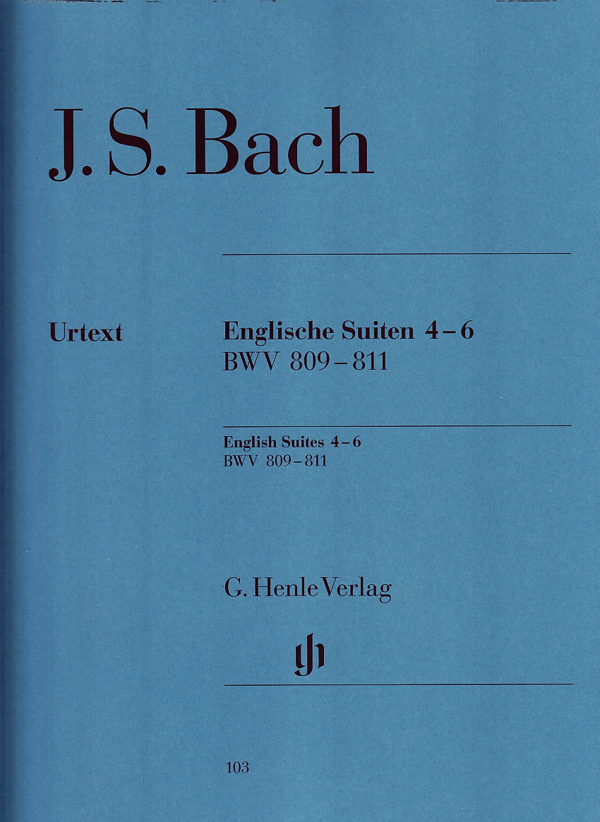 JOHANN SEBASTIAN BACH: English Suites 4-6, BWV 809-811