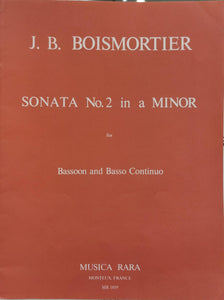 Boismortier, Joseph Bodin de   Sonata no. 2 in A Minor   Bassoon, Basso Continuo