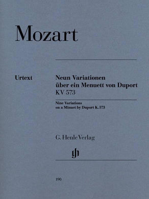 WOLFGANG AMADEUS MOZART: 9 Variations on a Minuet by Duport K. 573