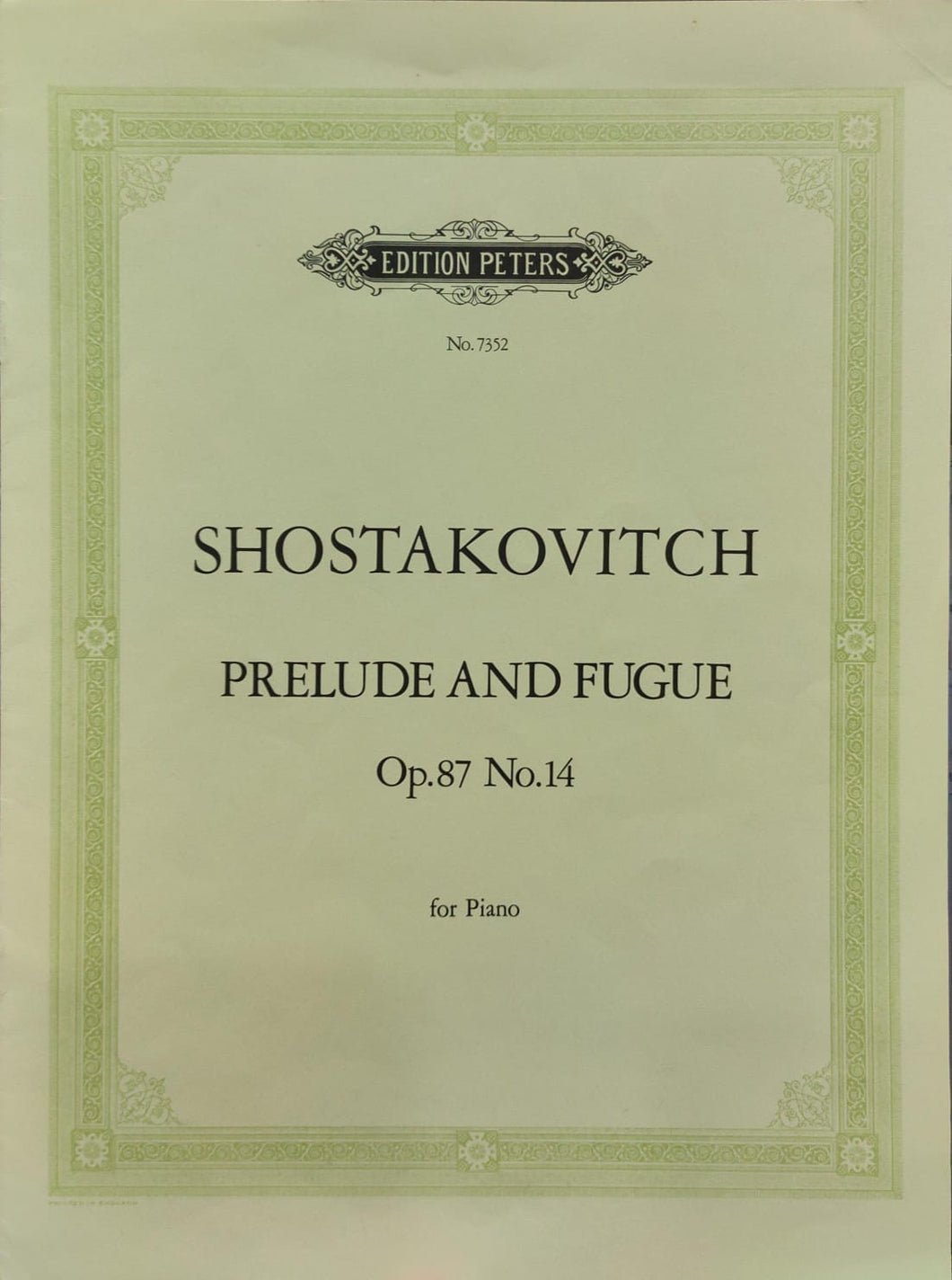 Shostakovich: Prelude and Fugue Op. 87 No. 14