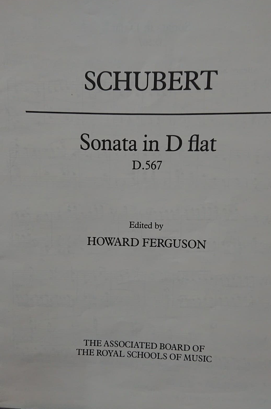 Schubert Sonata in D Flat D567