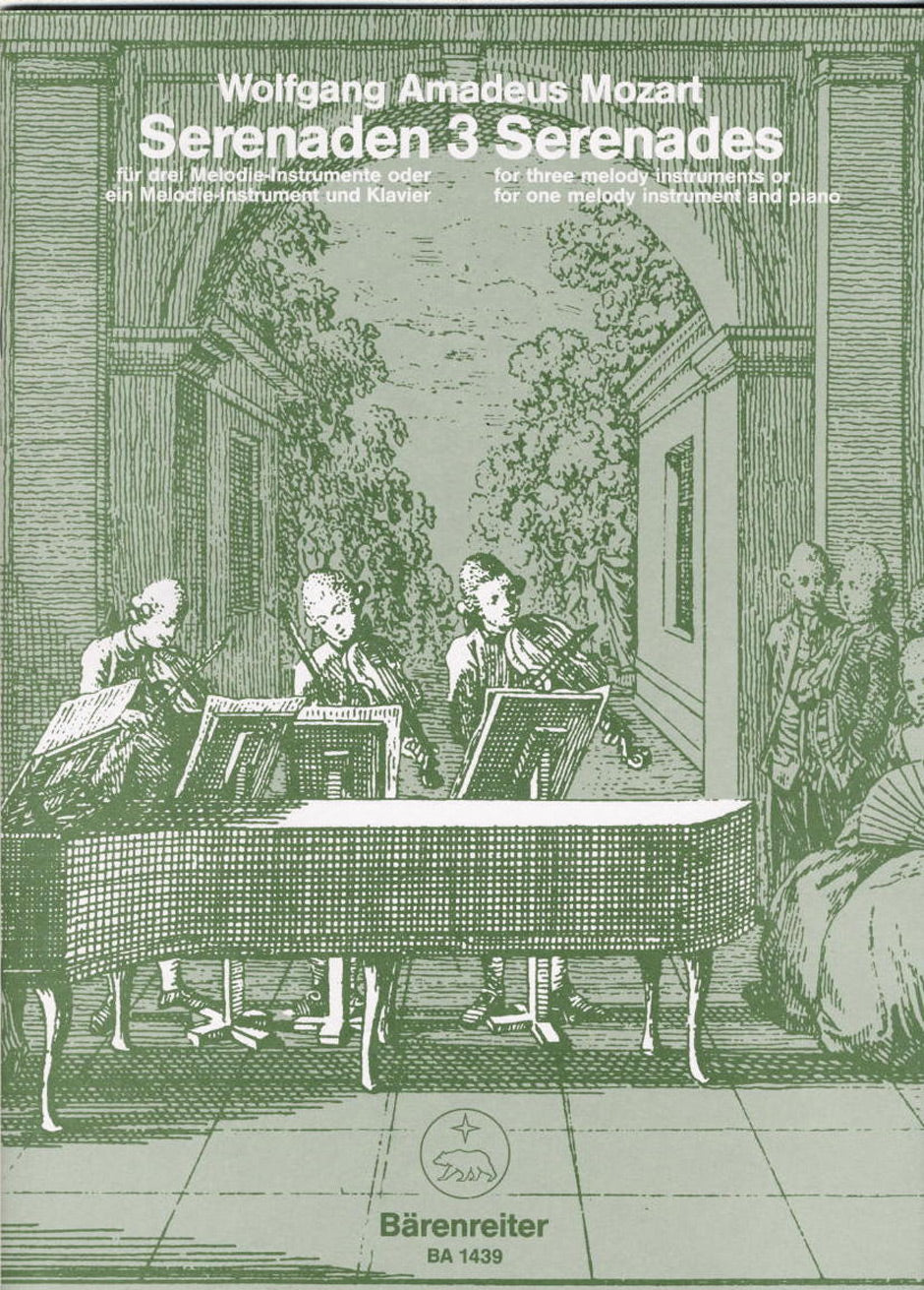 Mozart, Wolfgang Amadeus: Serenades for three melody instruments or for one melody instrument and piano