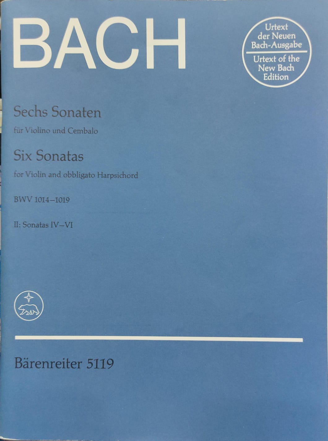 Bach, Johann Sebastian: Six Sonatas for Violin and Obbligato Harpsichord BWV 1017-1019