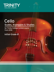 Cello Scales, Arpeggios & Studies Initial–Grade 8 from 2016