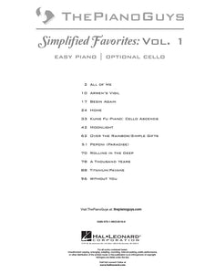 THE PIANO GUYS – SIMPLIFIED FAVORITES, VOL. 1