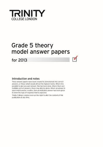 Theory Model Answer Papers 2013: Grade 5