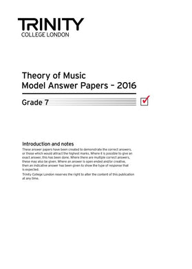 Theory Model Answer Papers 2016: Grade 7