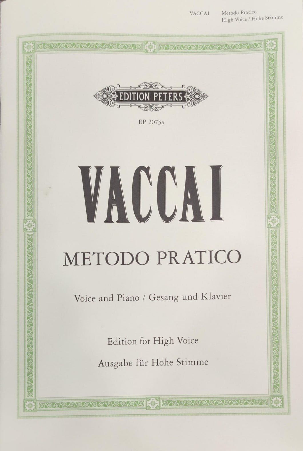 Vaccai Metodo Pratico - High Voice